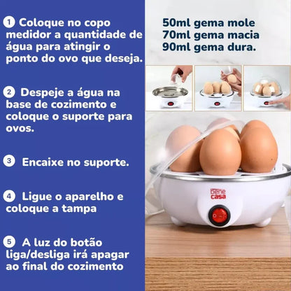 Cozedor Elétrico Ovos Multifuncional